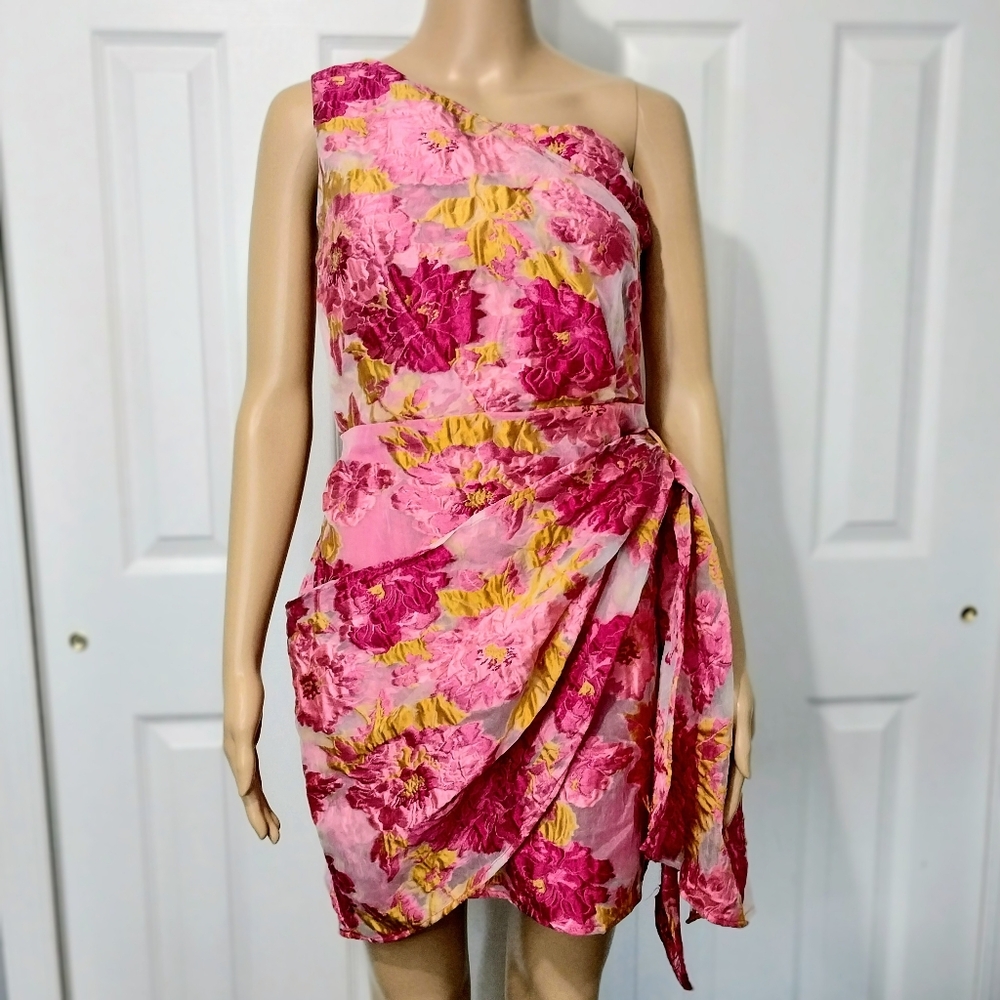Showpo Brailey One Shoulder Wrap Front Mini Dress